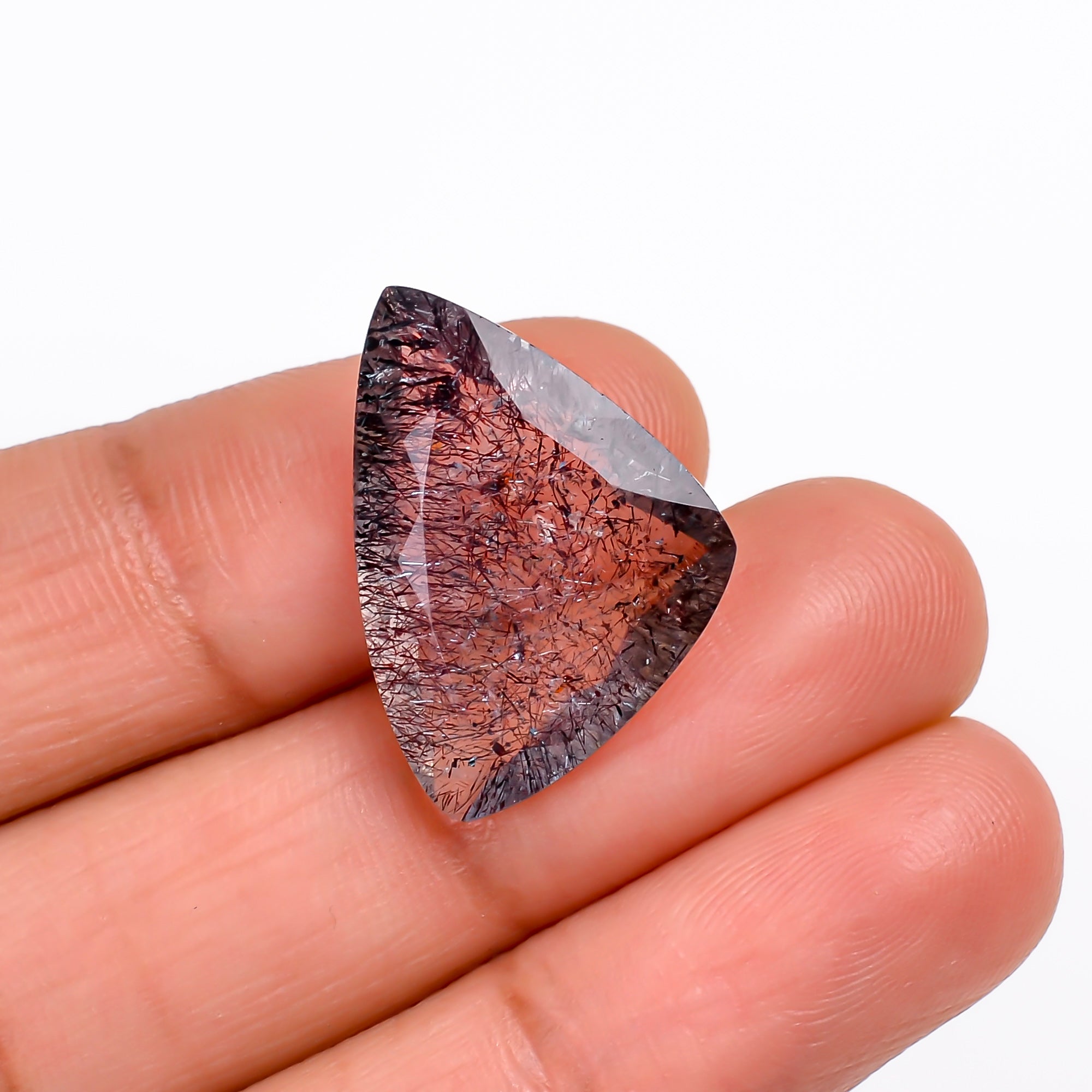 elestial hematite quartz fancy shape cut stone loose gemstone